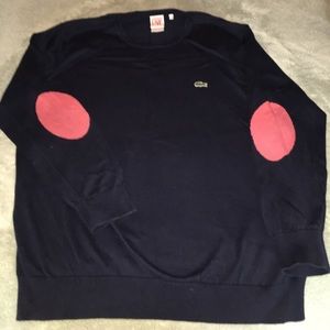 Men's Lacoste sweater with pink elbows